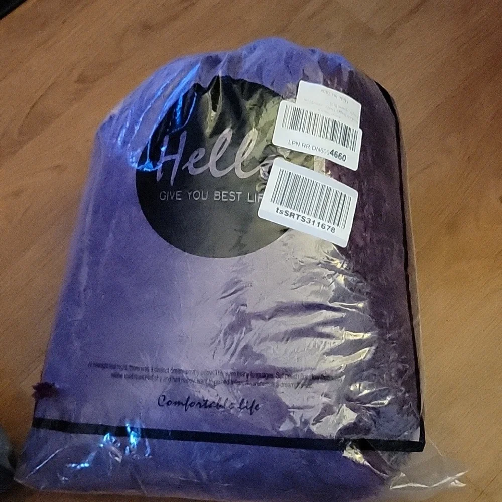 Soukach Shaggy Fluffy Faux Fur Luxury Queen 3pc Duvet Cover set Plum Purple New
